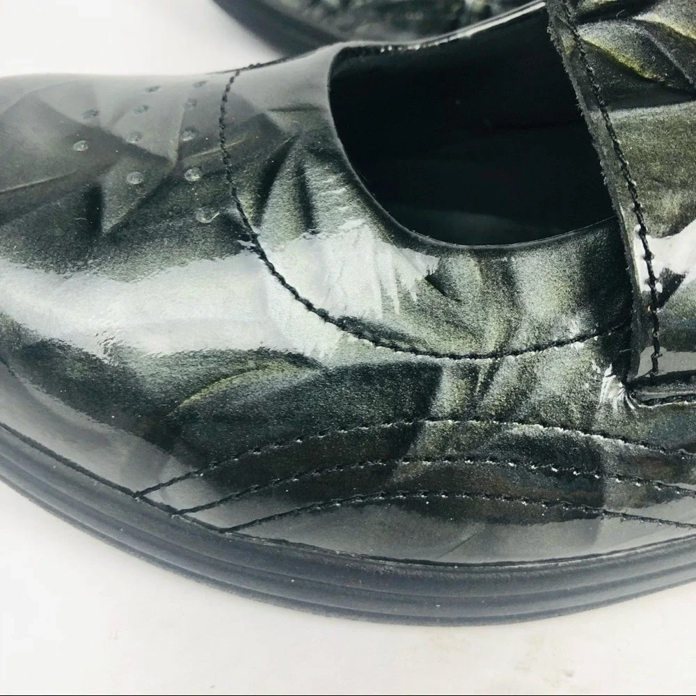 Drew Orchid Women's Green Marble Sz 7.5 N Cross Strap Diabetic‎